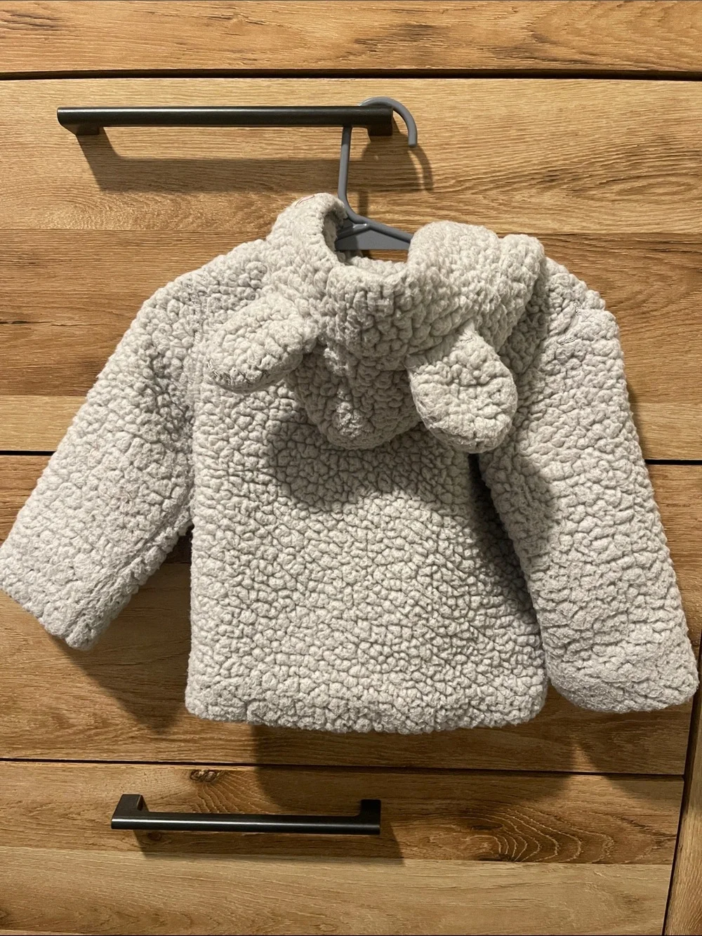 Gray Sherpa Hooded Kids Jacket with Ears